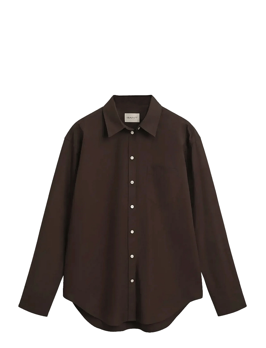 Gant - REL CLASSIC POPLIN SHIRT - overhemden met lange mouwen - deep brown - 1