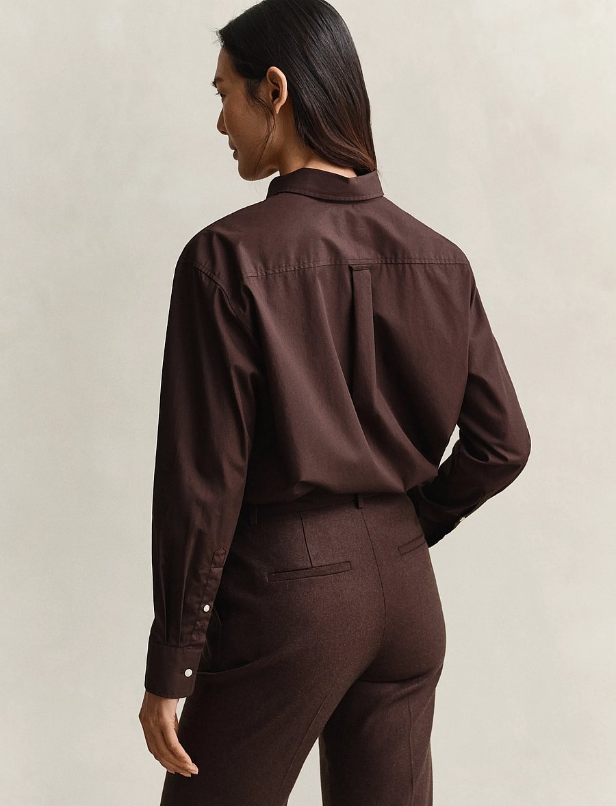 Gant - REL CLASSIC POPLIN SHIRT - långärmade skjortor - deep brown - 2