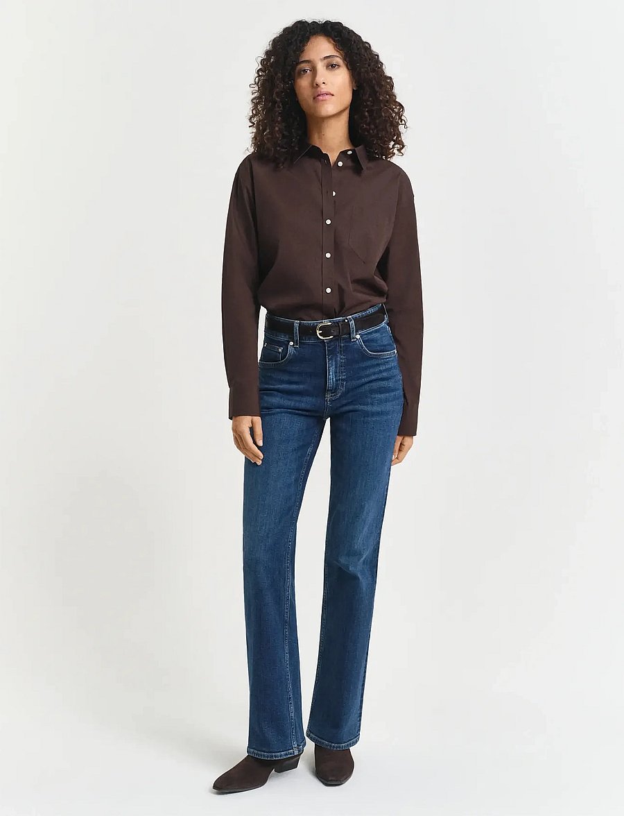 Gant - REL CLASSIC POPLIN SHIRT - overhemden met lange mouwen - deep brown - 3
