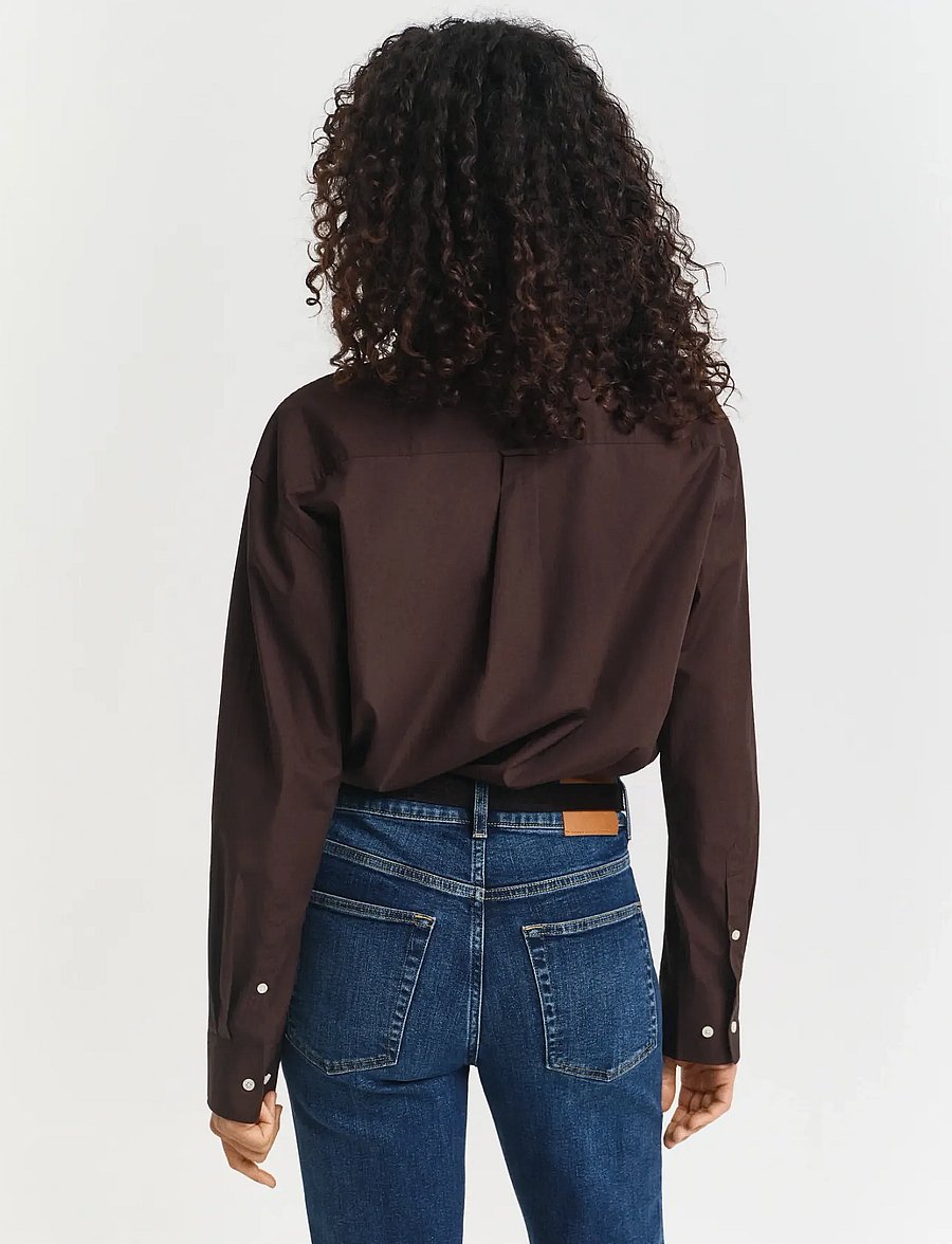 Gant - REL CLASSIC POPLIN SHIRT - overhemden met lange mouwen - deep brown - 4