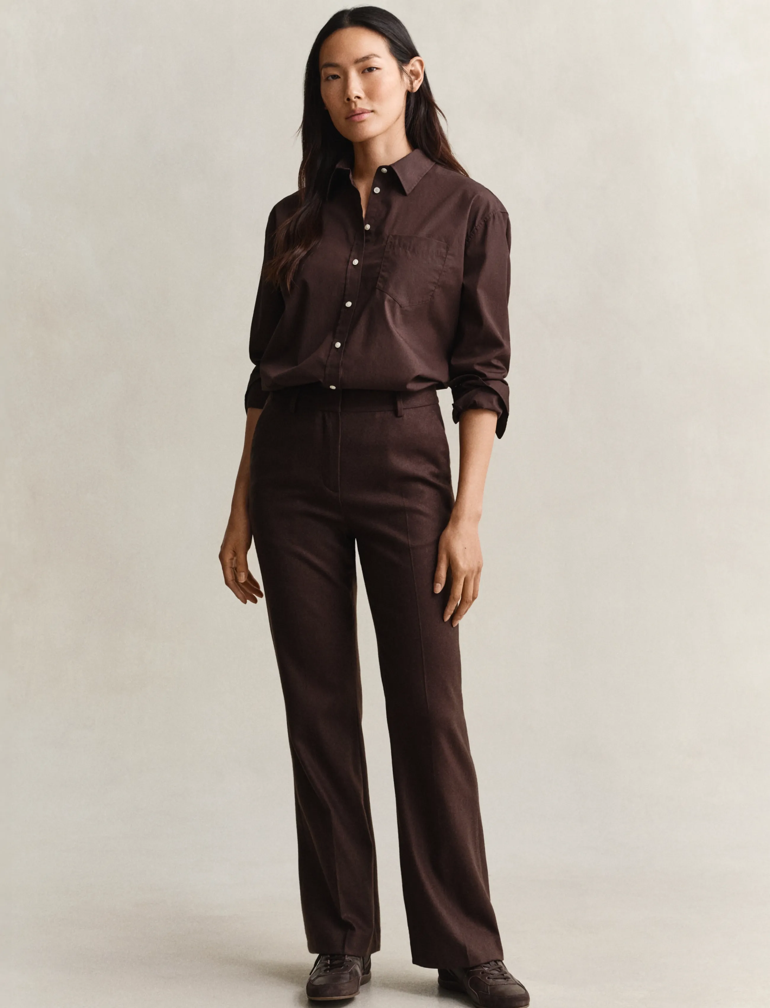 Gant - REL CLASSIC POPLIN SHIRT - långärmade skjortor - deep brown - 4