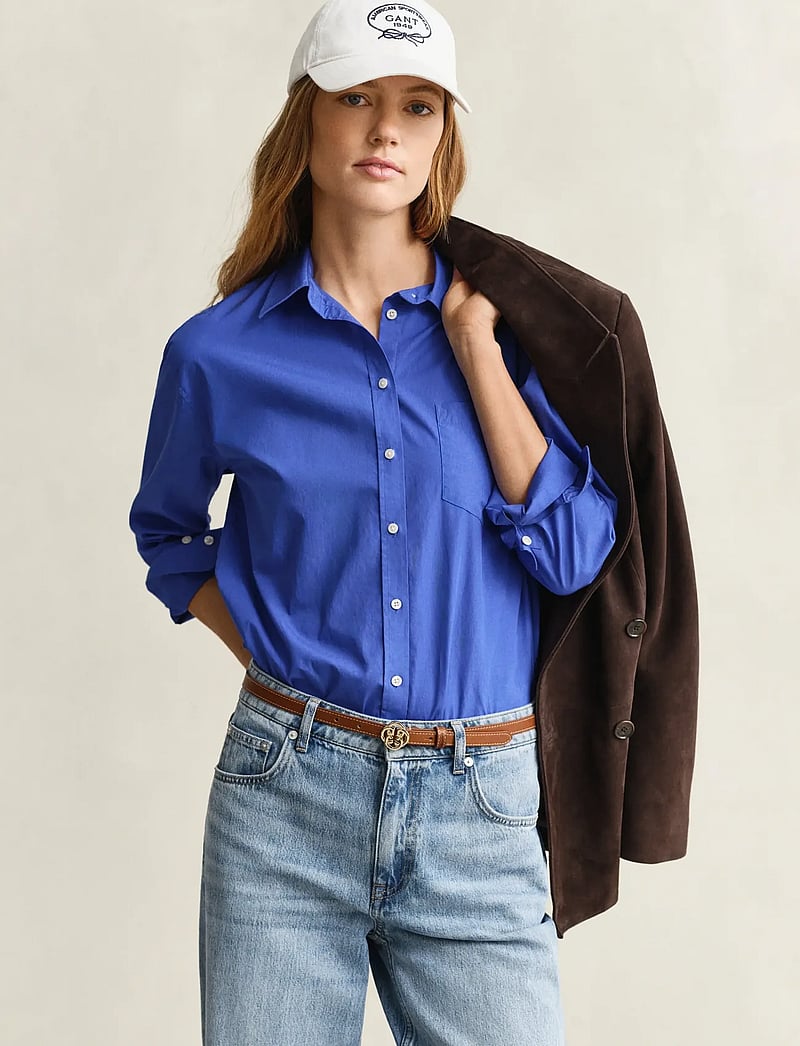 Gant - REL CLASSIC POPLIN SHIRT - langærmede skjorter - royal blue - 0