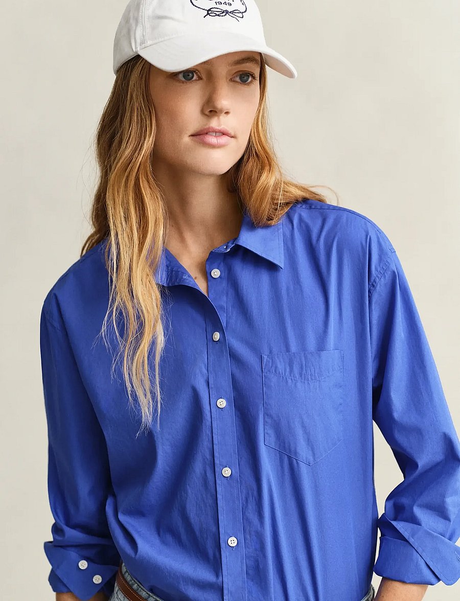 Gant - REL CLASSIC POPLIN SHIRT - långärmade skjortor - royal blue - 3