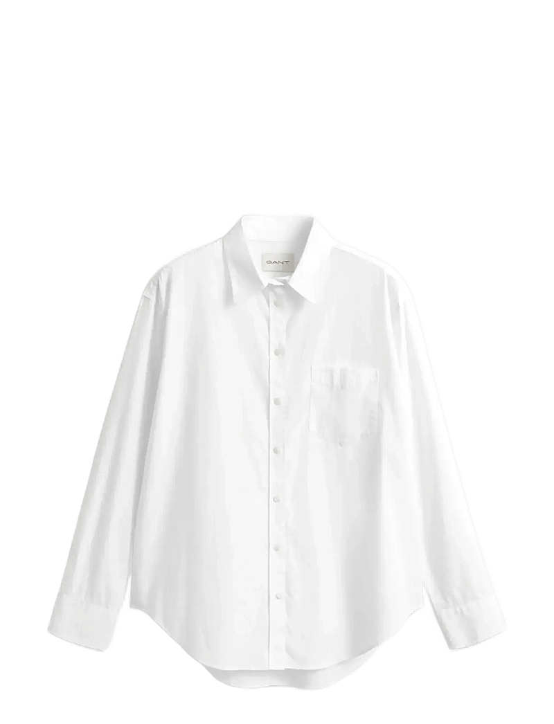 GANT - REL CLASSIC POPLIN SHIRT - langärmlige hemden - white - 1