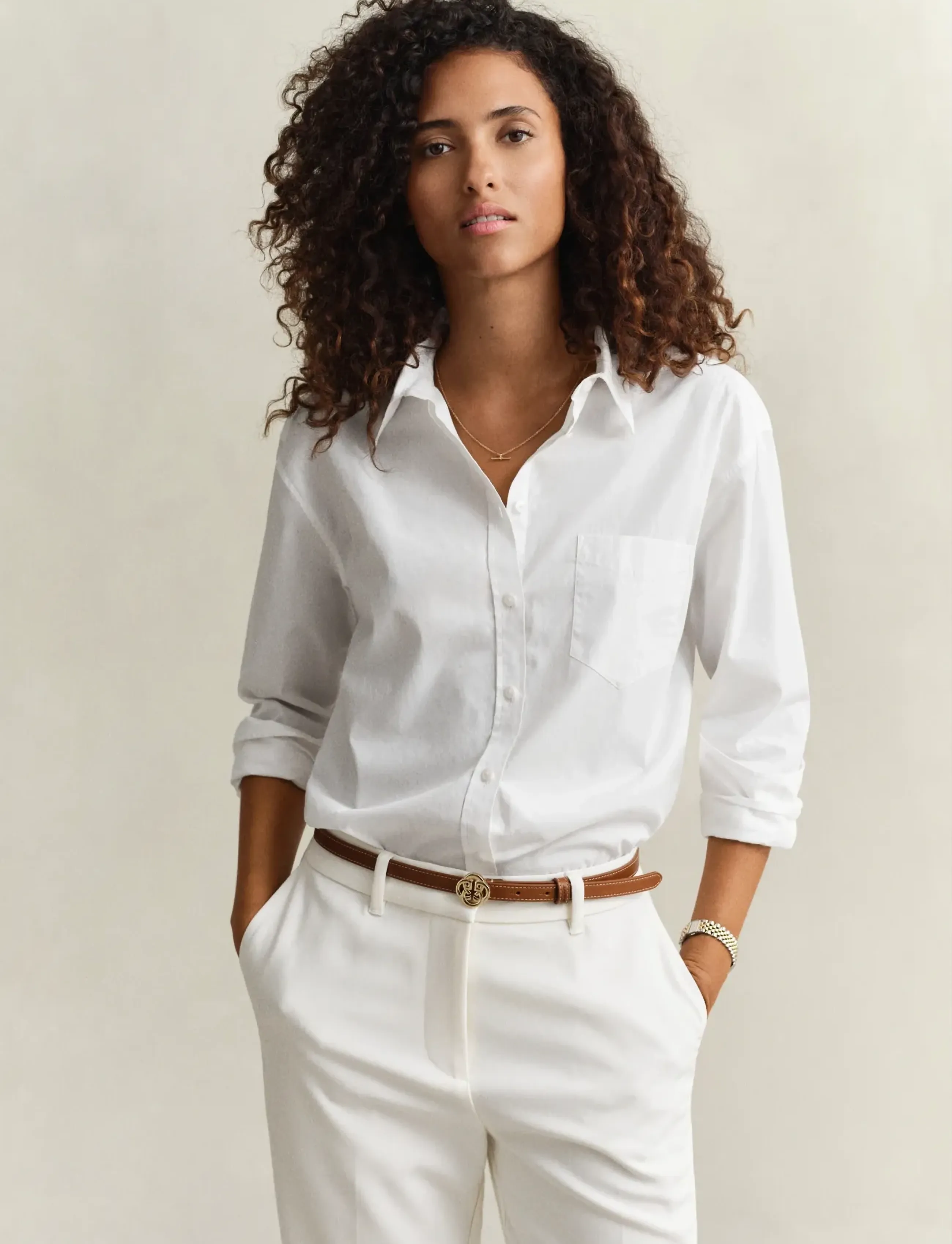 Gant Rel Classic Poplin Shirt, Kvinder, Afslappet Klassisk Poplin Skjorte, Hvid, Str: 40