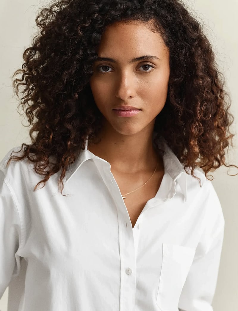 GANT - REL CLASSIC POPLIN SHIRT - långärmade skjortor - white - 4