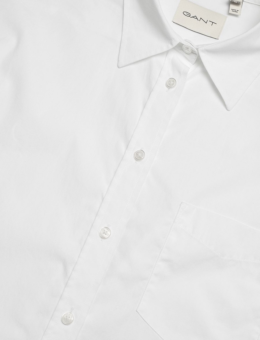 Gant - REL CLASSIC POPLIN SHIRT - långärmade skjortor - white - 5