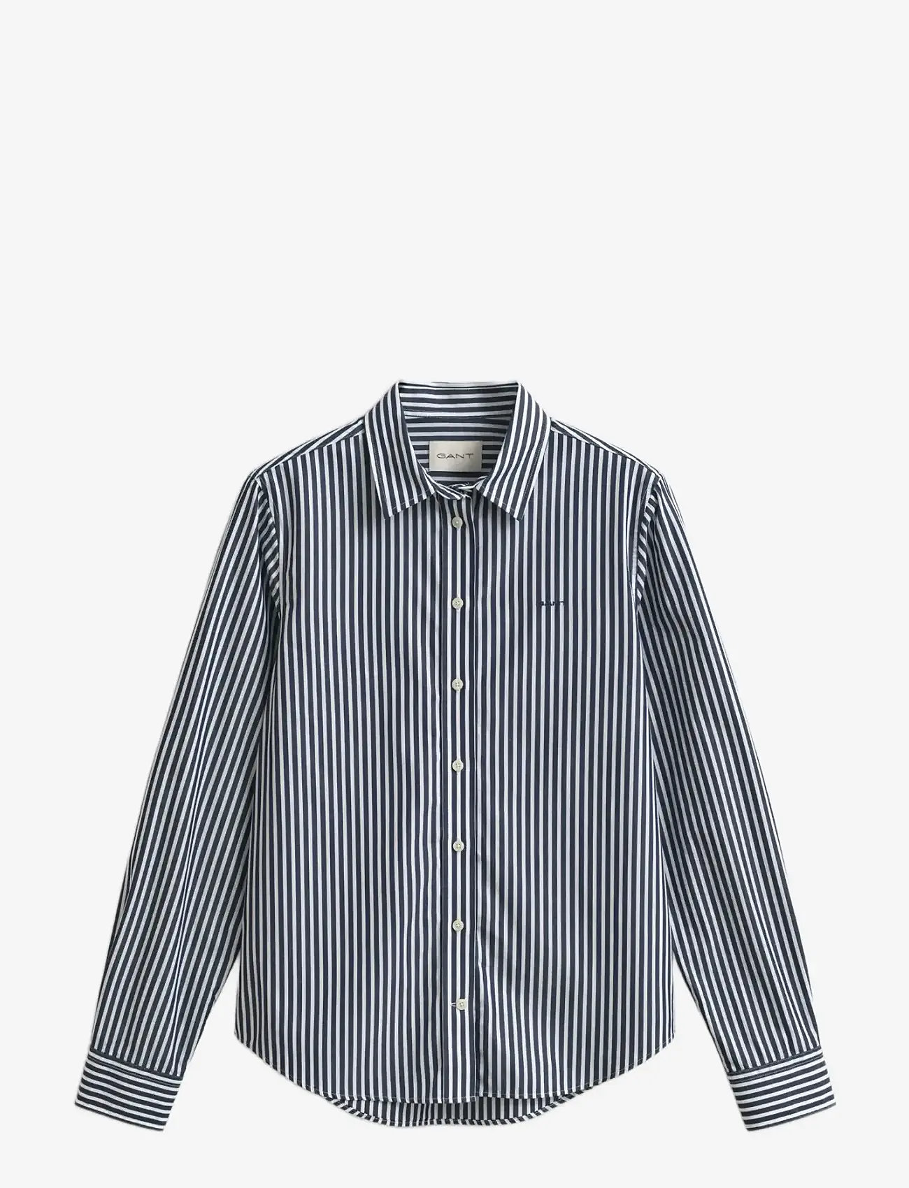 GANT - REG CLASSIC POPLIN STRIPED SHIRT - langærmede skjorter - classic blue - 1