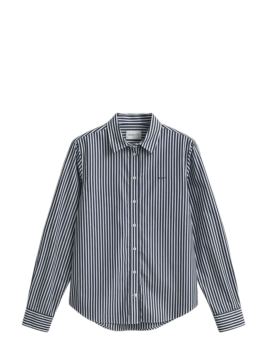 Gant - REG CLASSIC POPLIN STRIPED SHIRT - langärmlige hemden - classic blue - 1