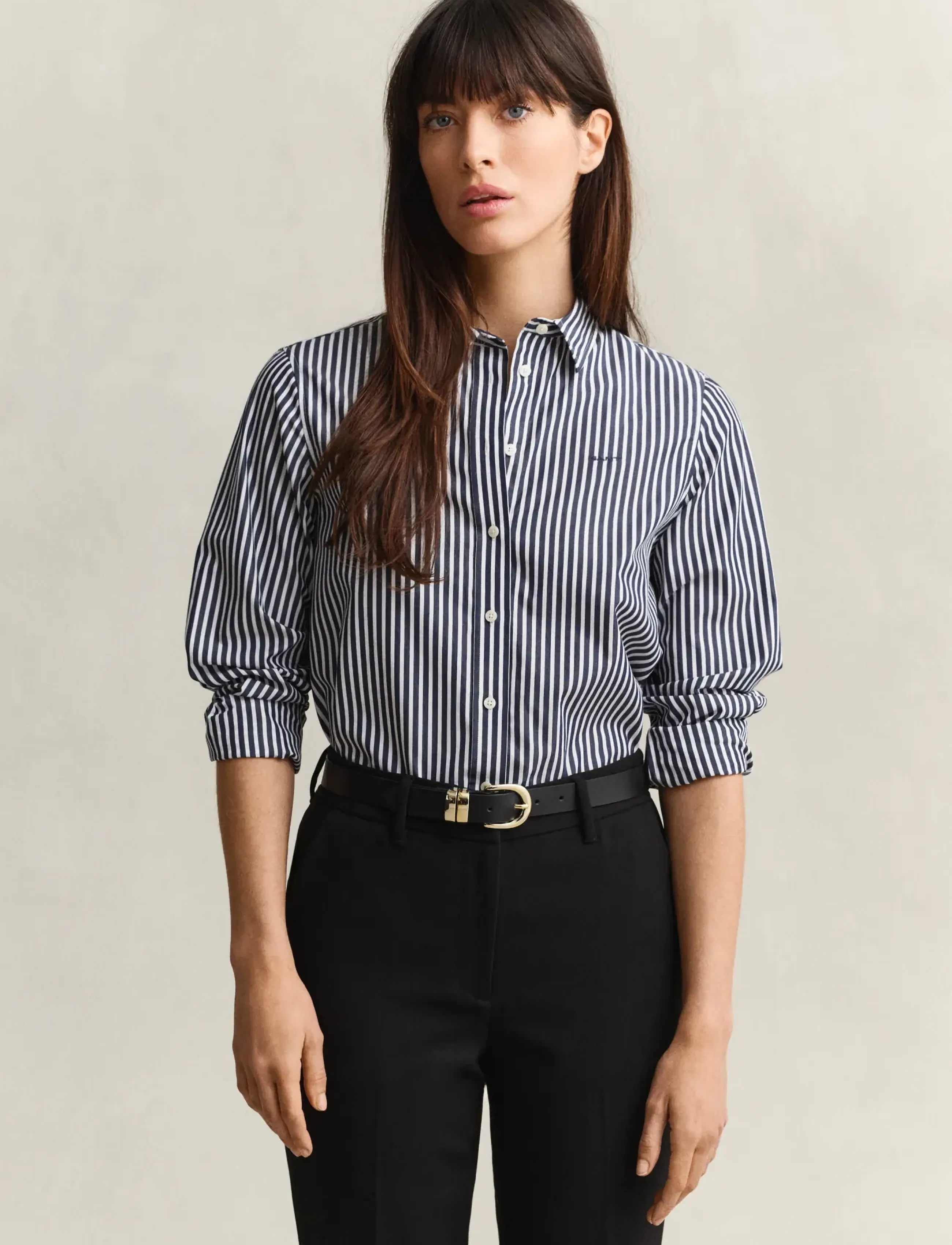 Gant Reg Classic Poplin Striped Shirt, 34, Shirts, Marineblau - Long-sleeved, Frauen