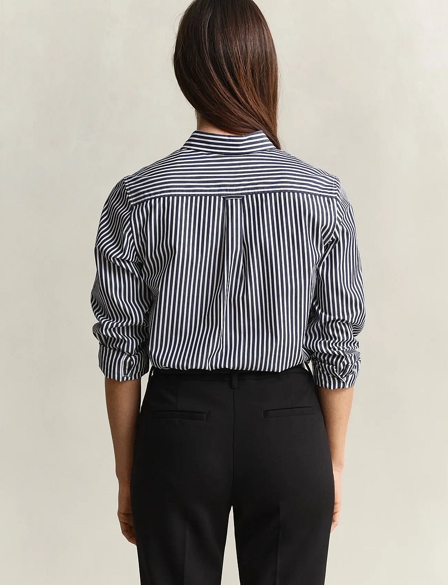 Gant - REG CLASSIC POPLIN STRIPED SHIRT - langärmlige hemden - classic blue - 2