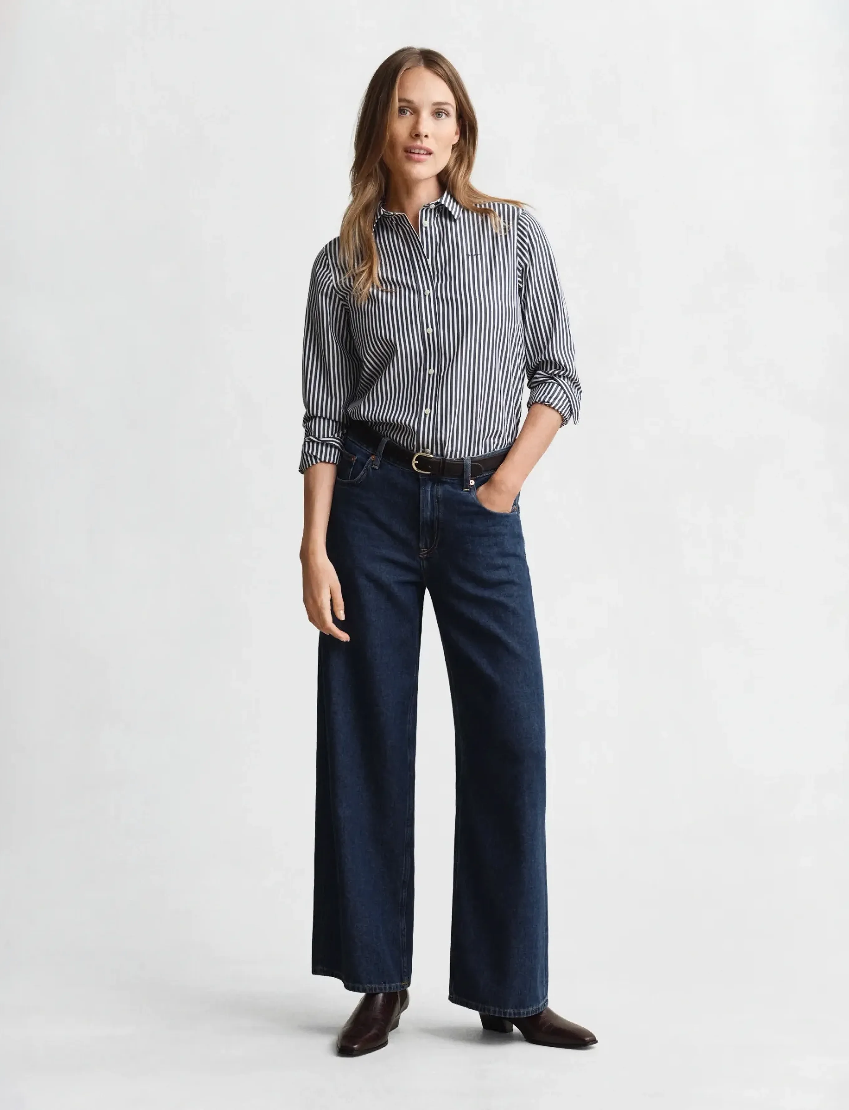 Gant - REG CLASSIC POPLIN STRIPED SHIRT - chemises à manches longues - classic blue - 5