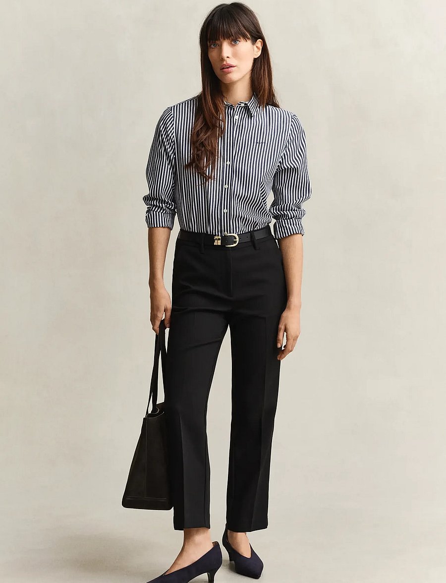 Gant - REG CLASSIC POPLIN STRIPED SHIRT - langärmlige hemden - classic blue - 4