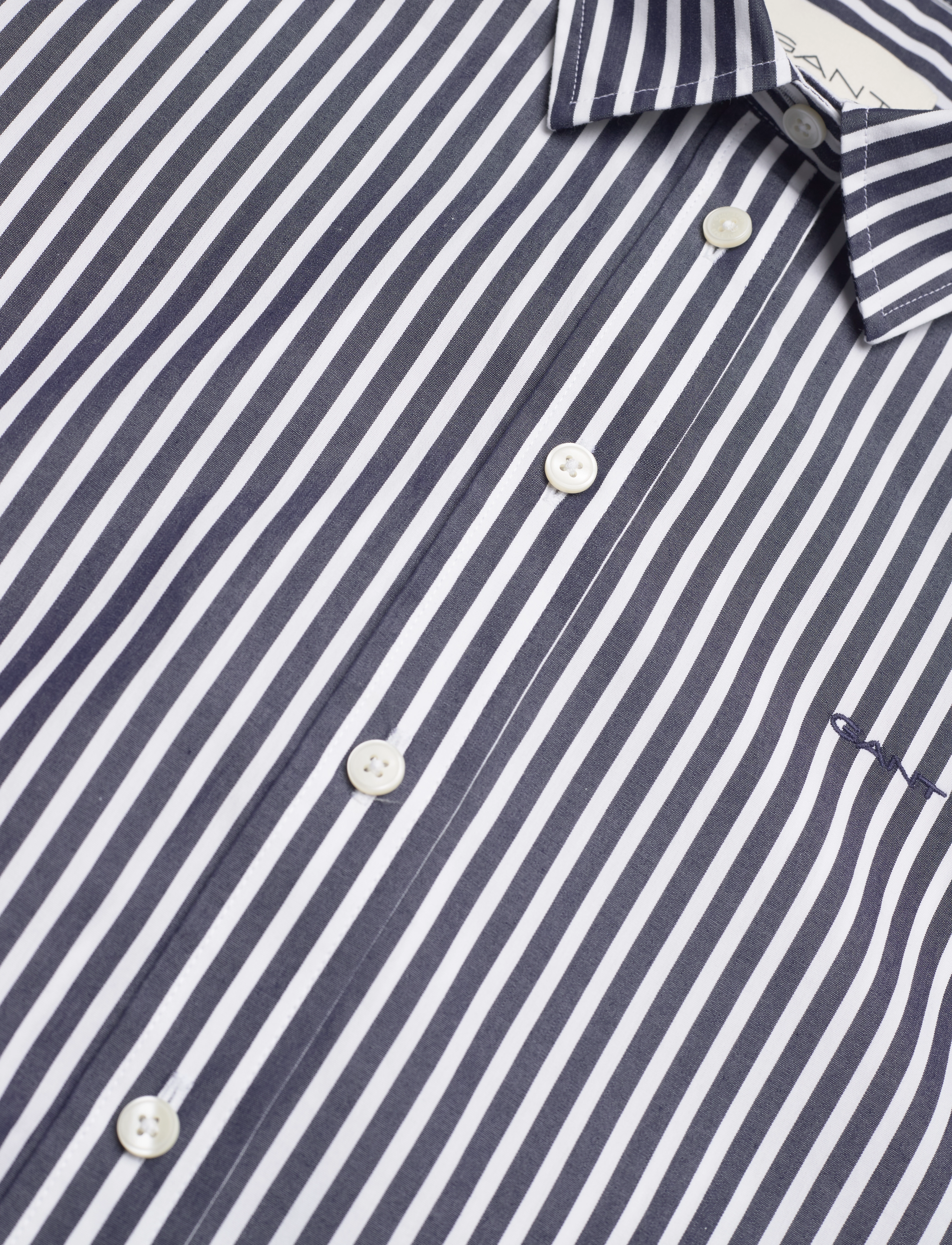 Gant - REG CLASSIC POPLIN STRIPED SHIRT - langärmlige hemden - classic blue - 5