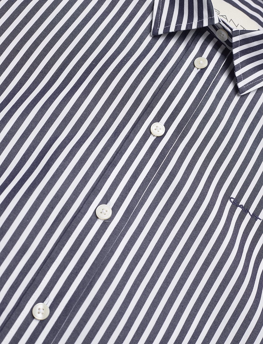Gant - REG CLASSIC POPLIN STRIPED SHIRT - langärmlige hemden - classic blue - 5