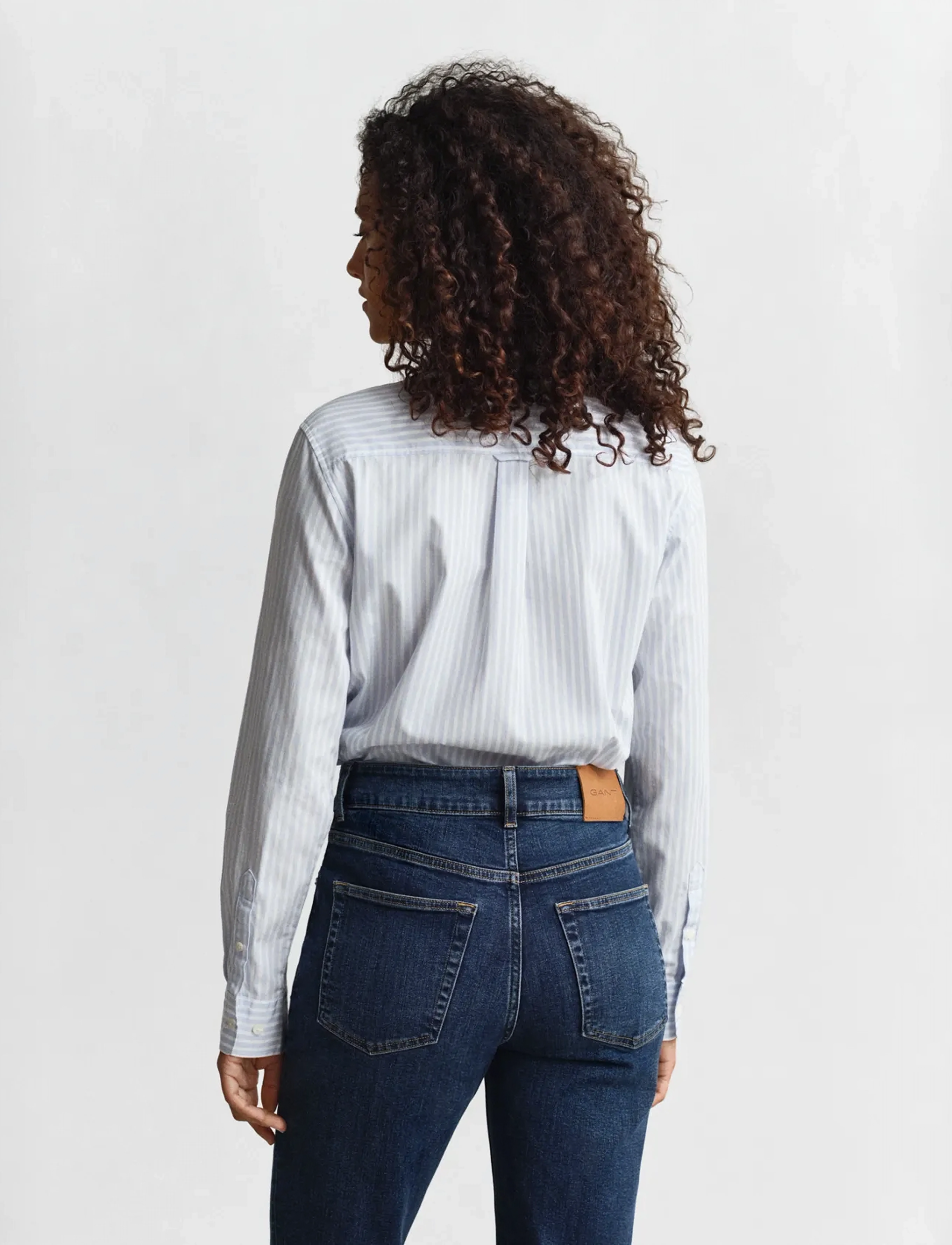Gant - REG CLASSIC POPLIN STRIPED SHIRT - langærmede skjorter - light blue - 3