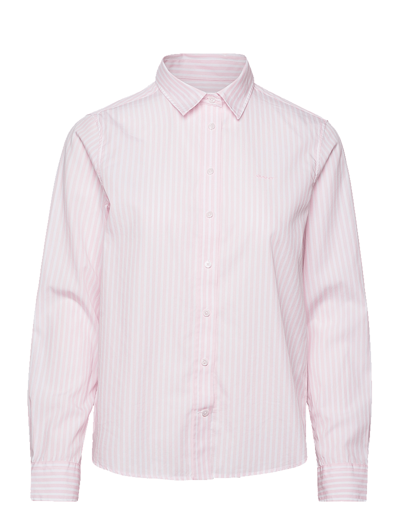 GANT - REG CLASSIC POPLIN STRIPED SHIRT - långärmade skjortor - light pink - 1