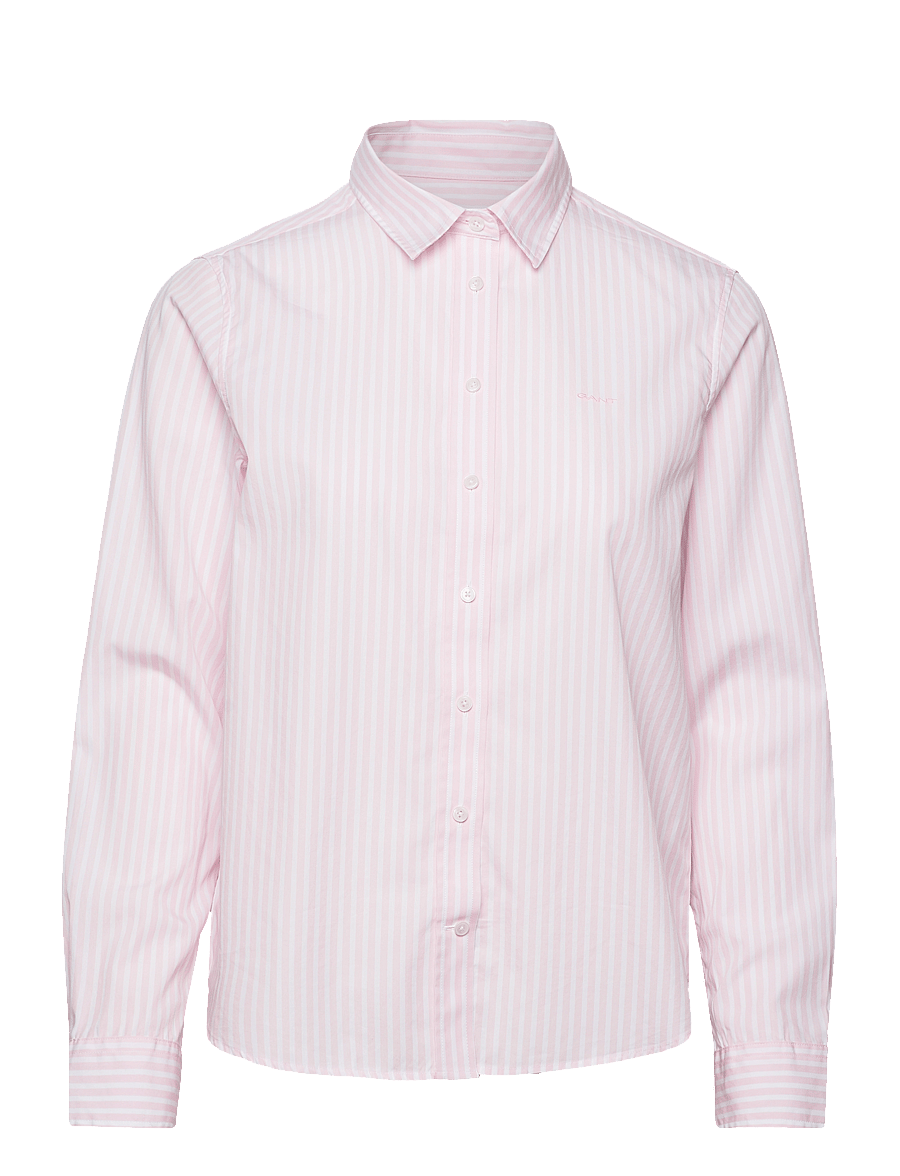 Gant - REG CLASSIC POPLIN STRIPED SHIRT - langärmlige hemden - light pink - 1