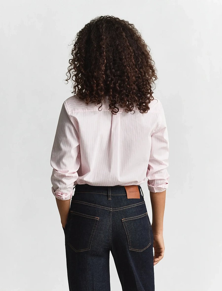 Gant - REG CLASSIC POPLIN STRIPED SHIRT - langärmlige hemden - light pink - 3