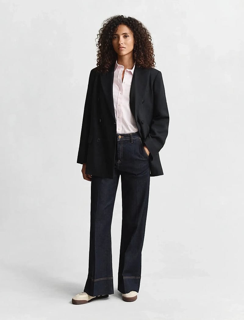 GANT - REG CLASSIC POPLIN STRIPED SHIRT - långärmade skjortor - light pink - 5