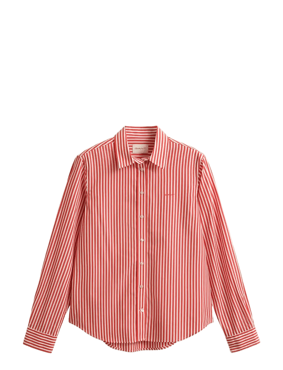 Gant - REG CLASSIC POPLIN STRIPED SHIRT - langärmlige hemden - perfect red - 1
