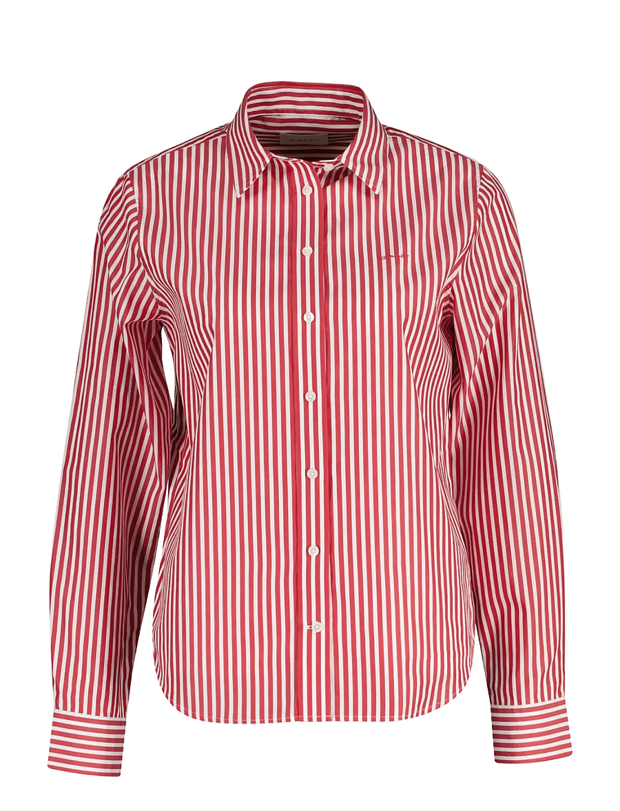 Gant - REG CLASSIC POPLIN STRIPED SHIRT - long-sleeved shirts - ruby red - 1