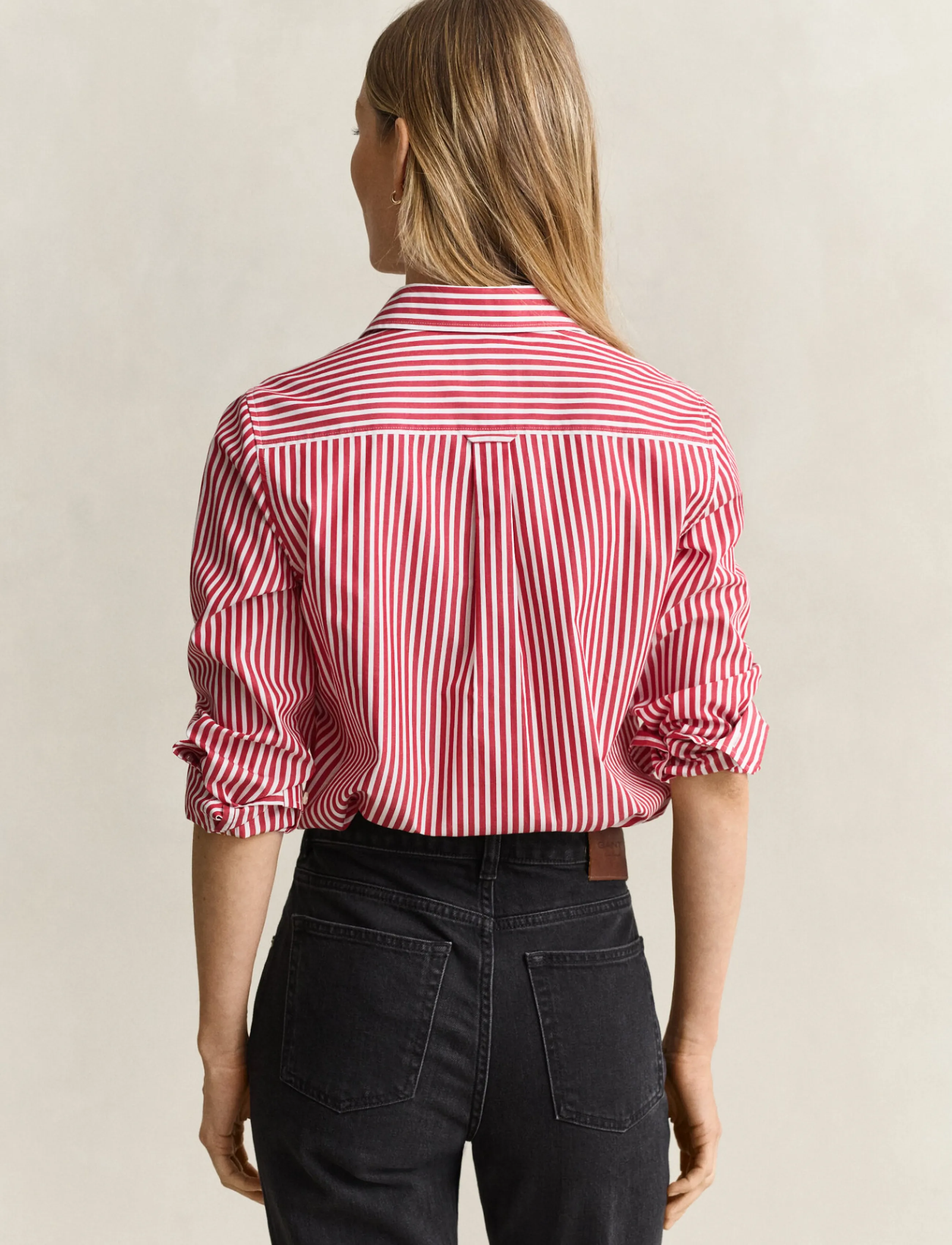 Gant - REG CLASSIC POPLIN STRIPED SHIRT - long-sleeved shirts - ruby red - 2