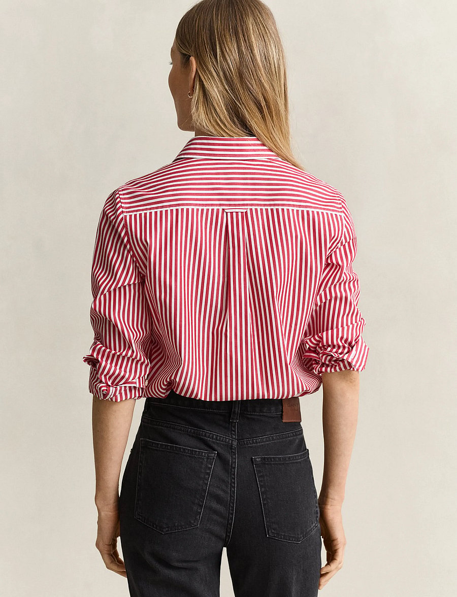 Gant - REG CLASSIC POPLIN STRIPED SHIRT - long-sleeved shirts - ruby red - 2