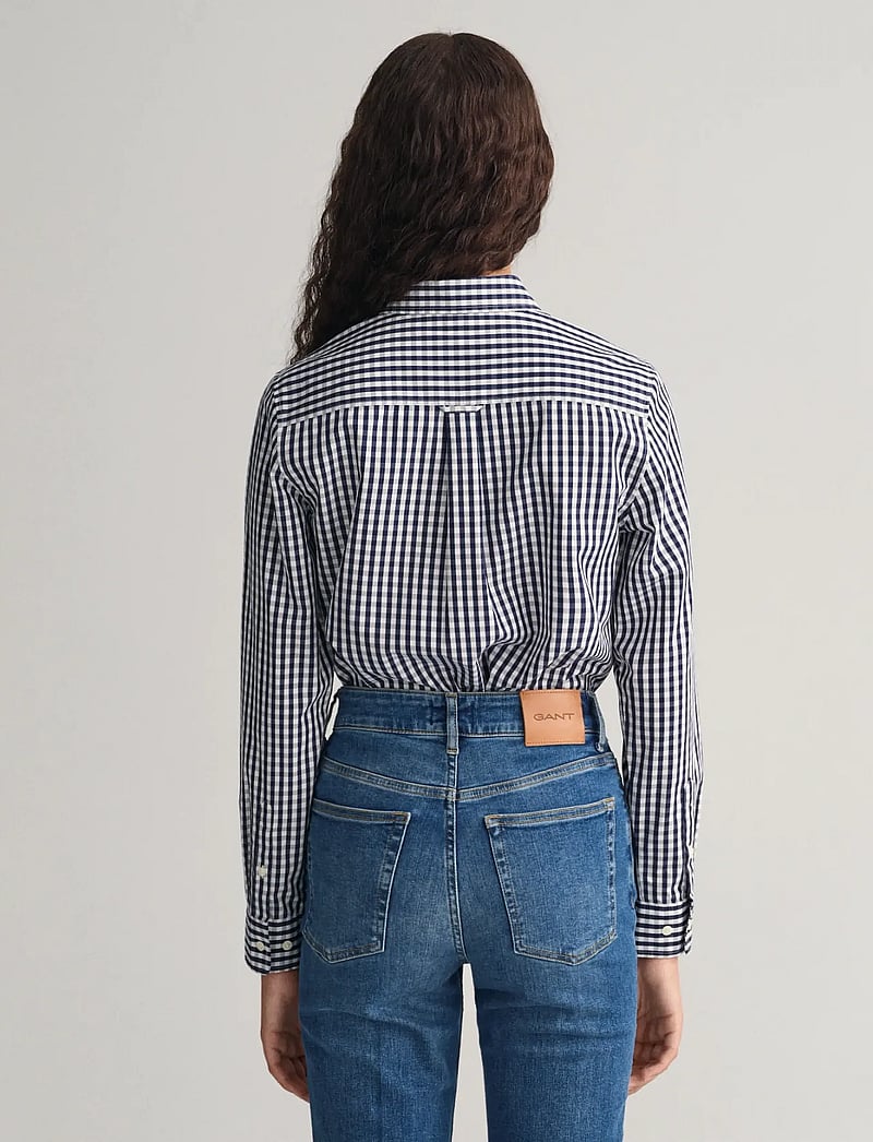 GANT - REG POPLIN GINGHAM SHIRT - langärmlige hemden - classic blue - 2