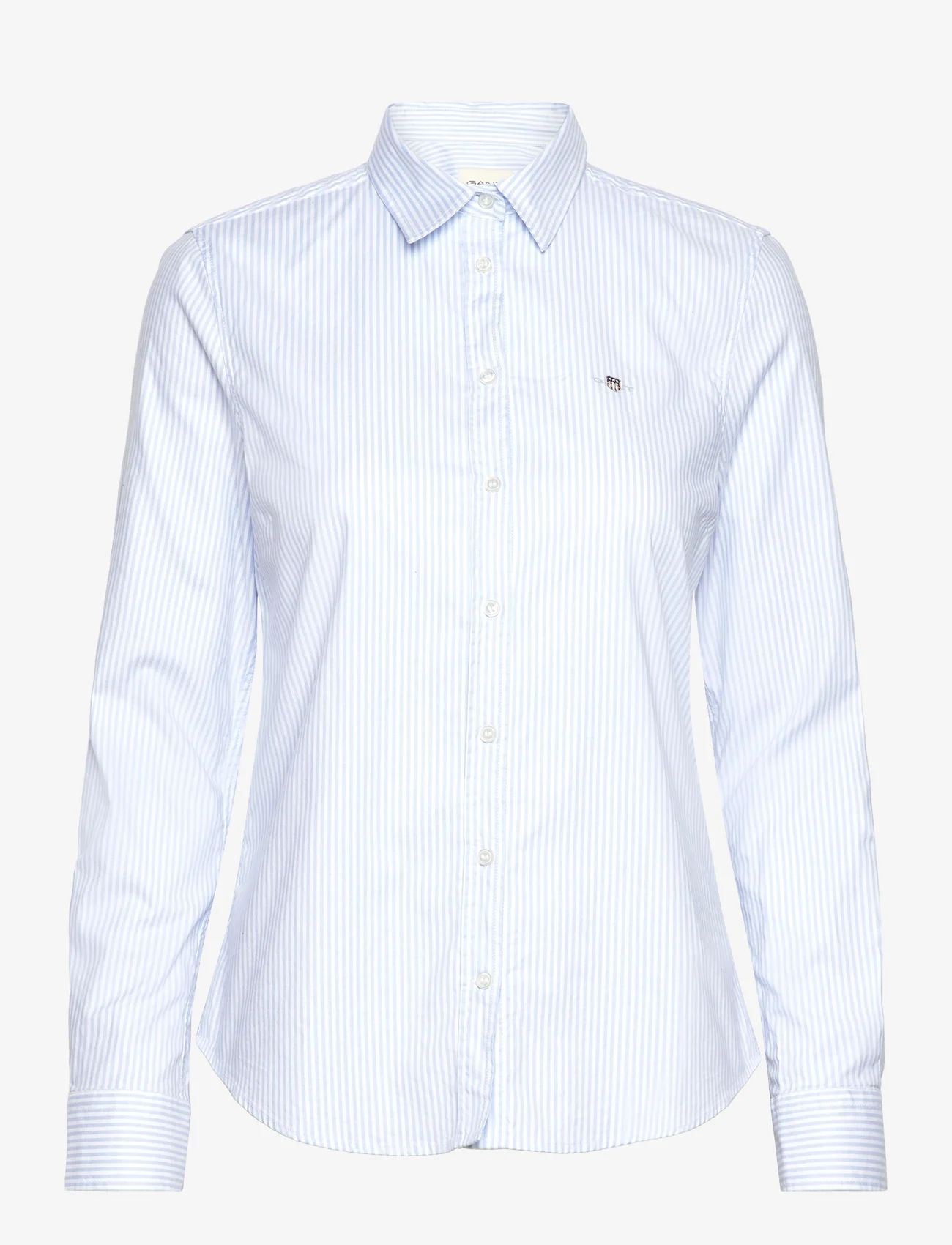GANT - SLIM STRETCH OXFORD STRIPED SHIRT - koszule z długimi rękawami - light blue - 0