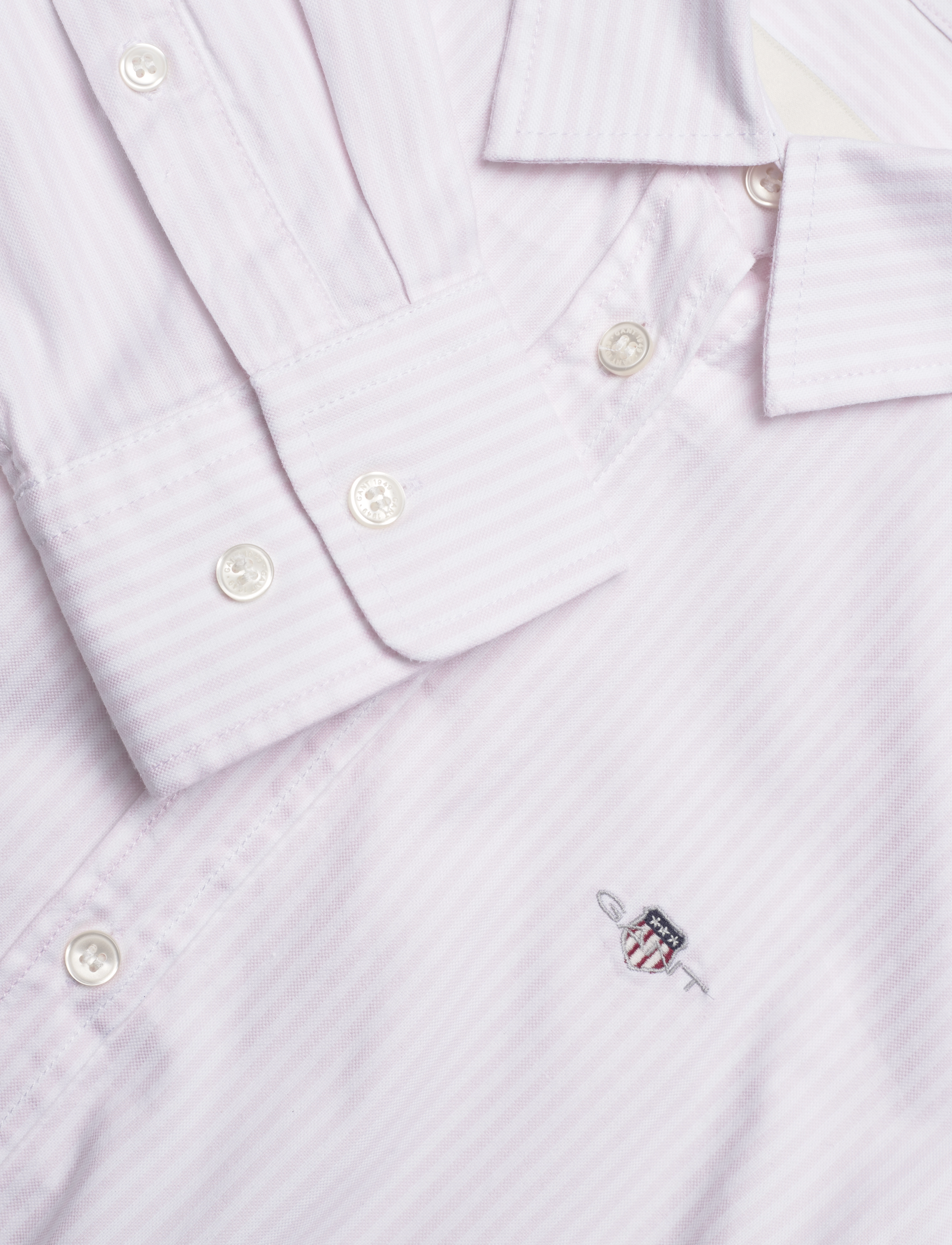 GANT - SLIM STRETCH OXFORD STRIPED SHIRT - light pink - 2