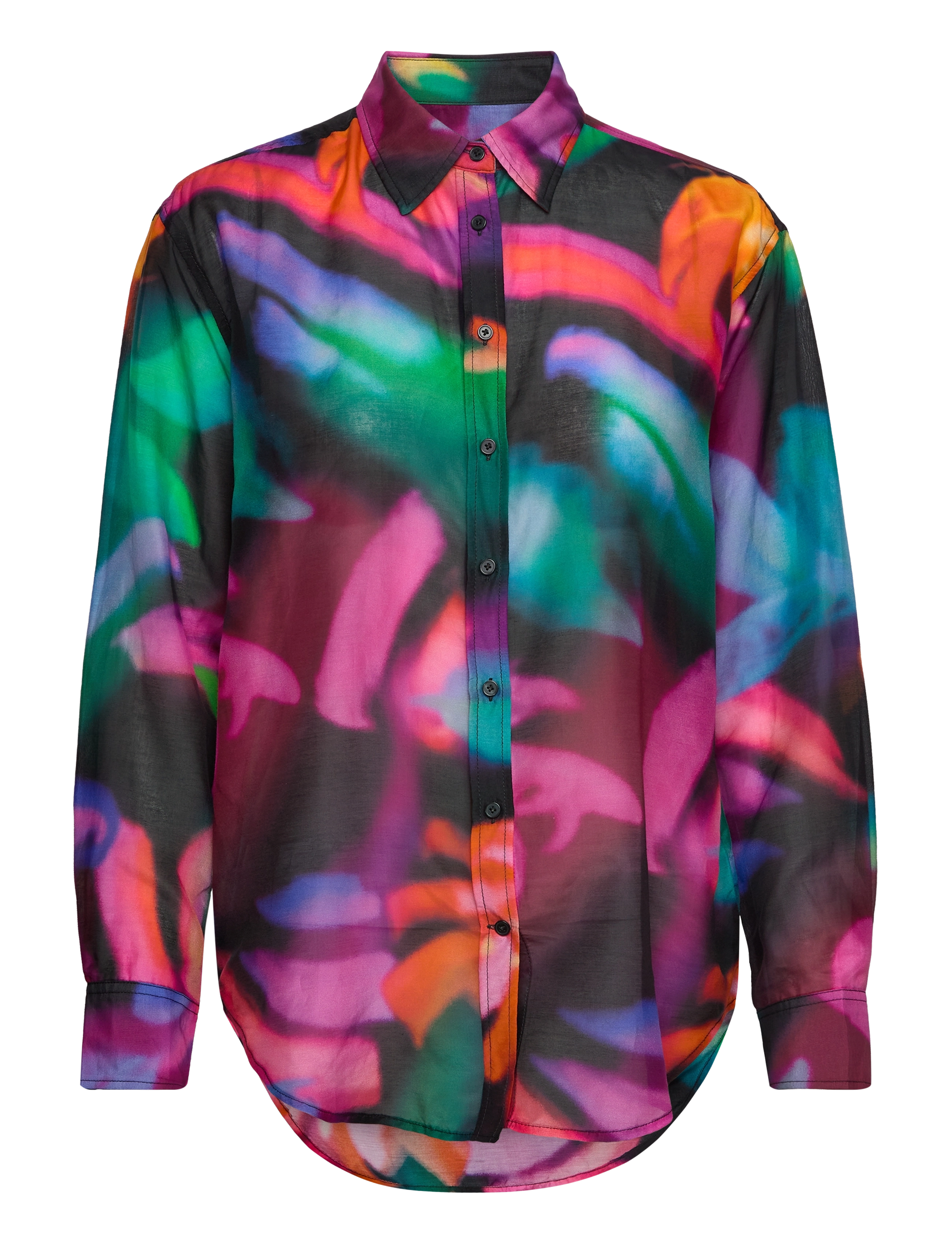 GANT Rel Floral Print Cot/Silk Shirt Schwarz - 34 - Damen