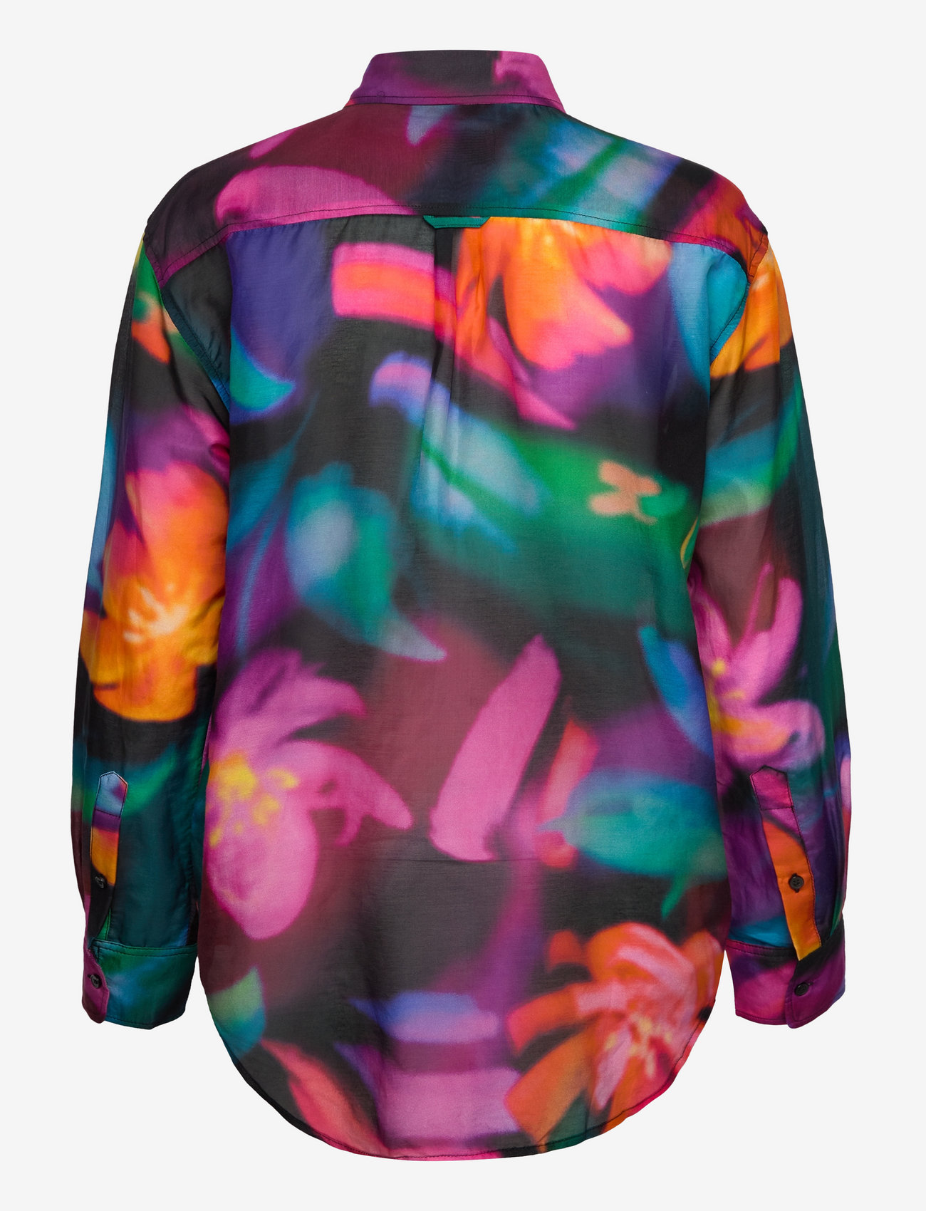 Gant - REL FLORAL PRINT COT/SILK SHIRT - krekli ar garām piedurknēm - ebony black - 1