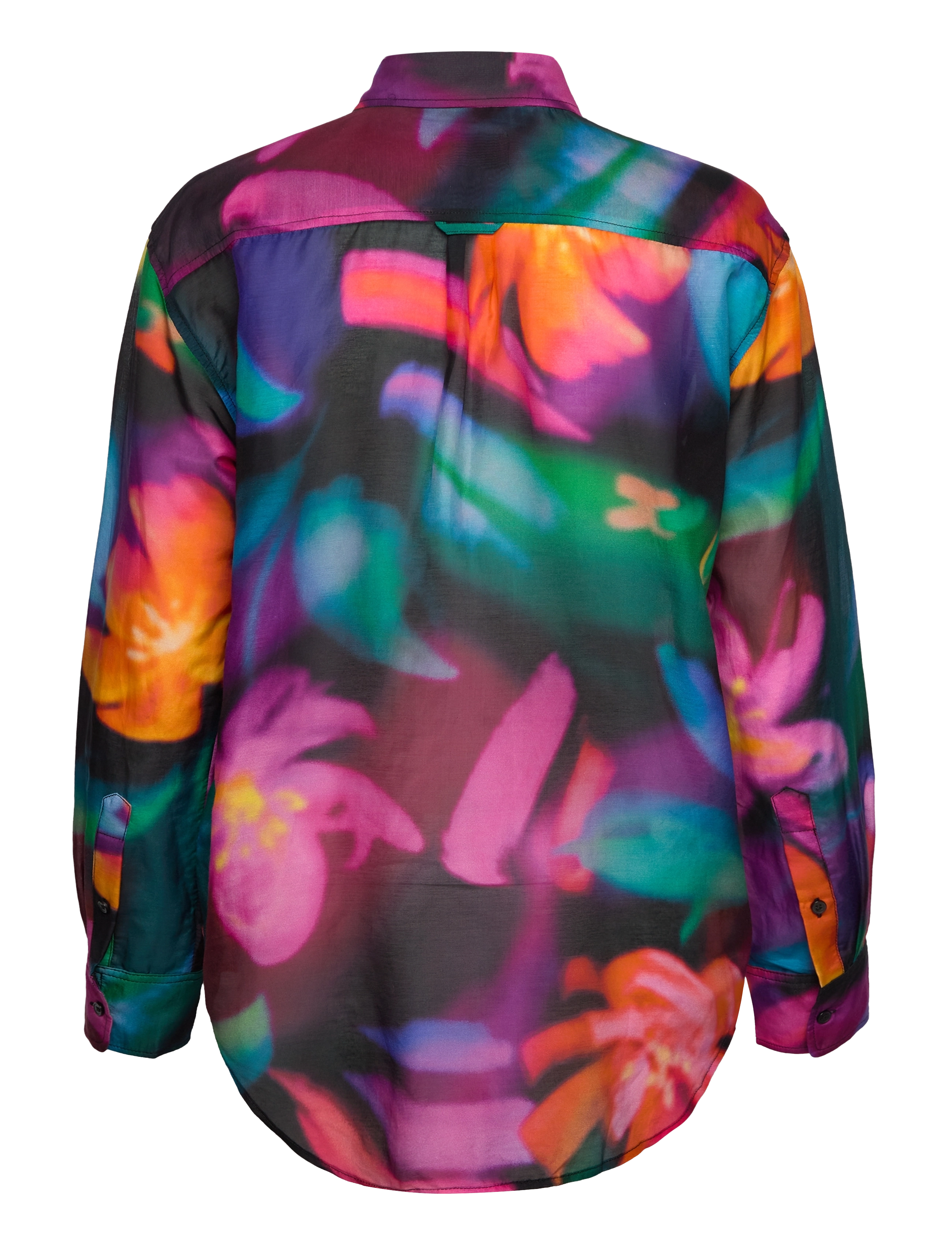 Gant - REL FLORAL PRINT COT/SILK SHIRT - krekli ar garām piedurknēm - ebony black - 1