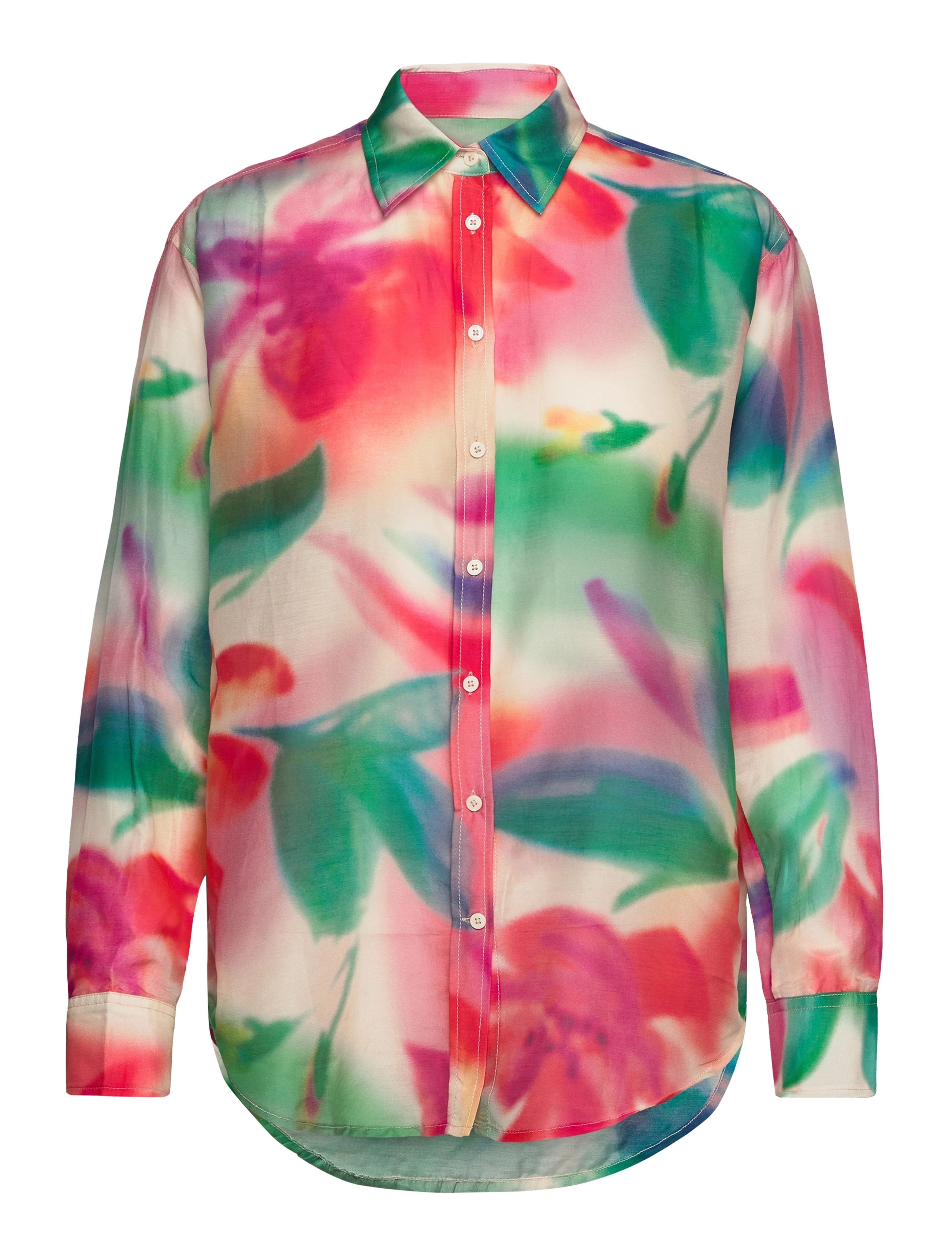 GANT Rel Floral Print Cot/Silk Shirt Cream - 34 - Damen