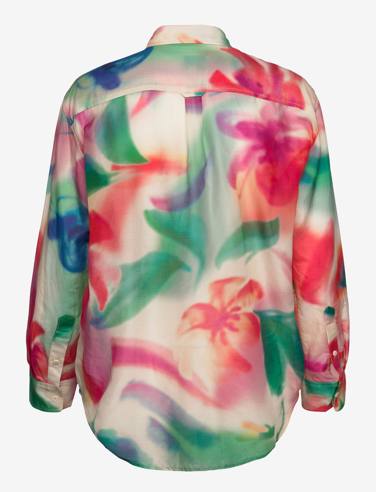 GANT - REL FLORAL PRINT COT/SILK SHIRT - langerma skyrtur - vintage cream - 1