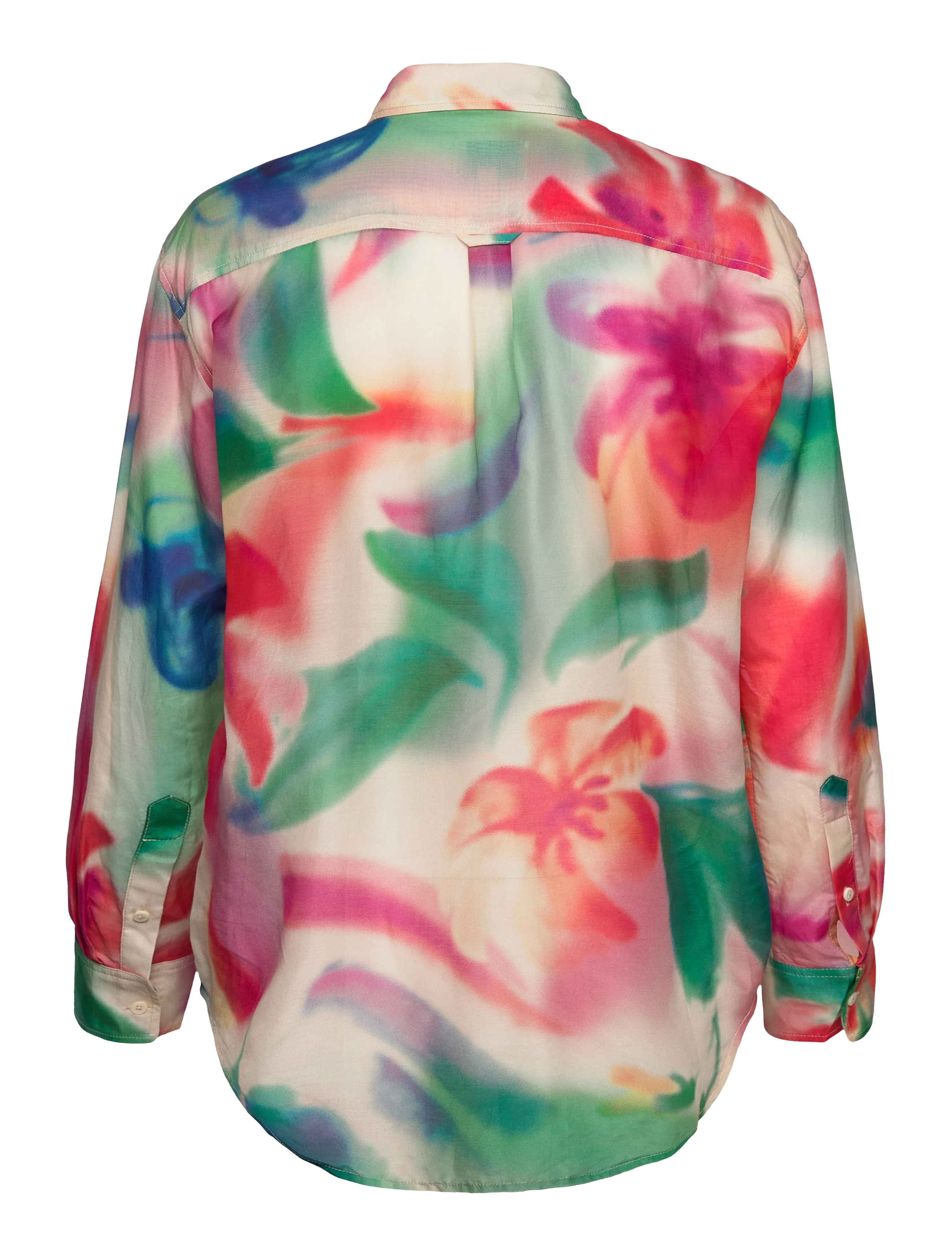 Gant - REL FLORAL PRINT COT/SILK SHIRT - langærmede skjorter - vintage cream - 1