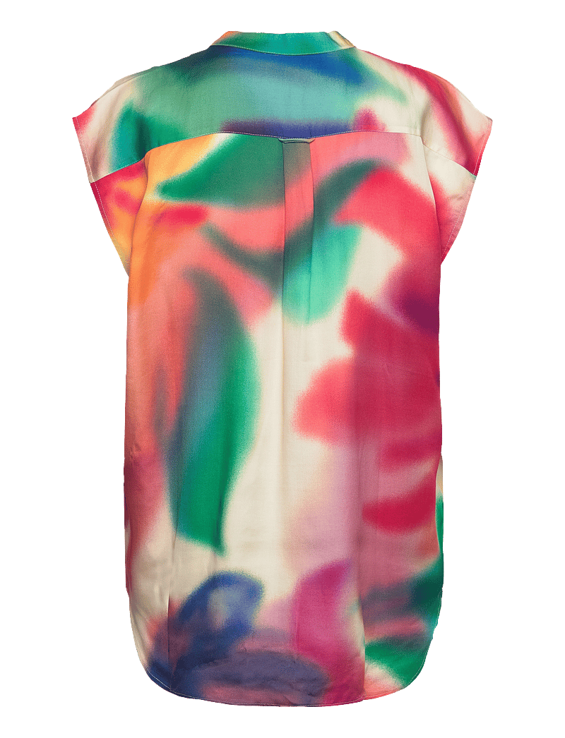 GANT - REL FLORAL PRINT SL BLOUSE - kurzämlige blusen - vintage cream - 1