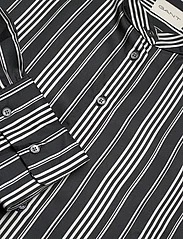 GANT - RELAXED STRIPED STAND COLLAR SHIRT - long-sleeved shirts - ebony black - 2