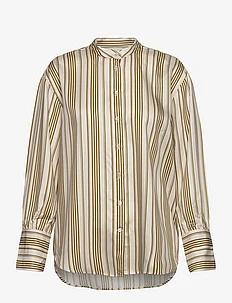 RELAXED STRIPED STAND COLLAR SHIRT, GANT
