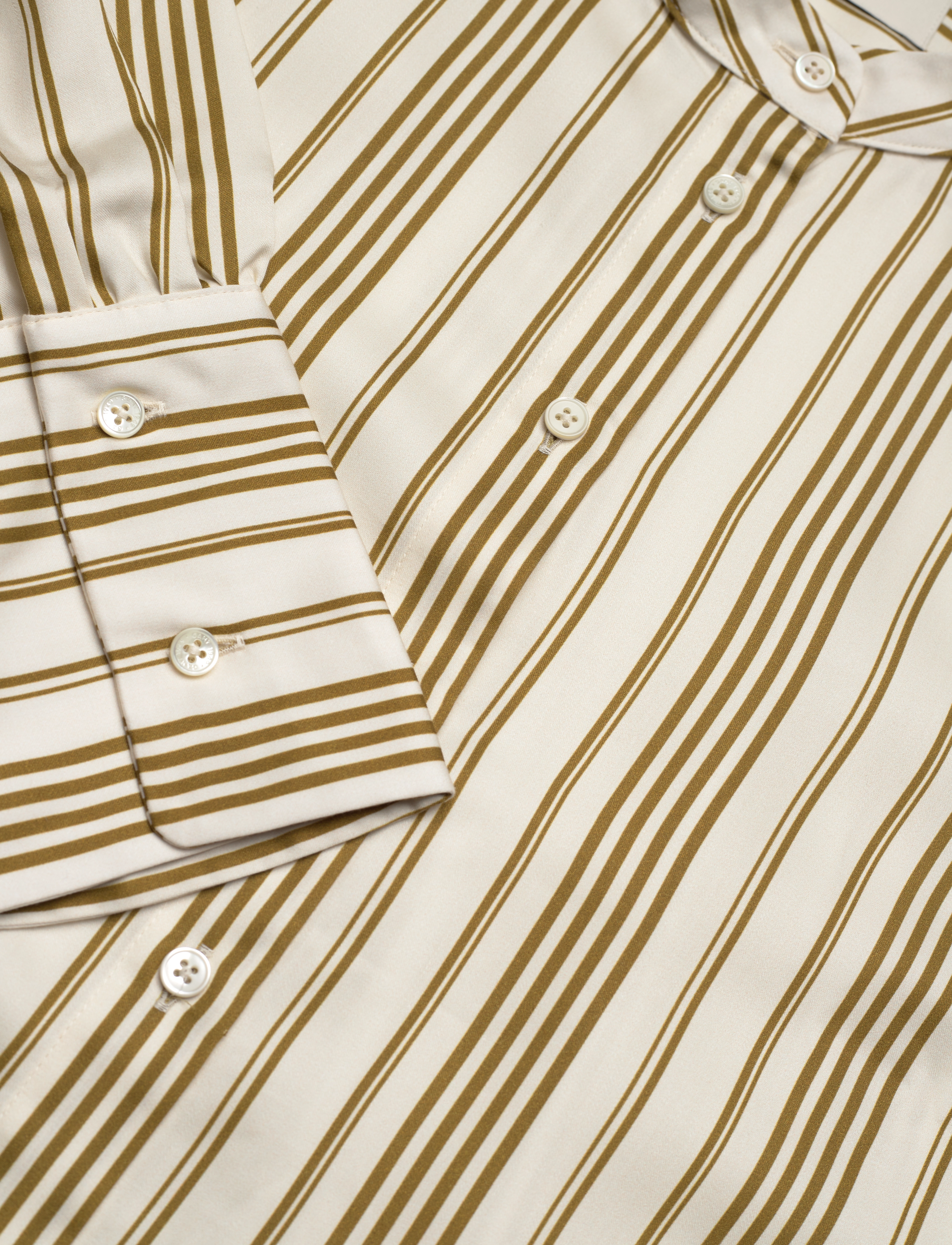 GANT - RELAXED STRIPED STAND COLLAR SHIRT - warm surplus green - 2