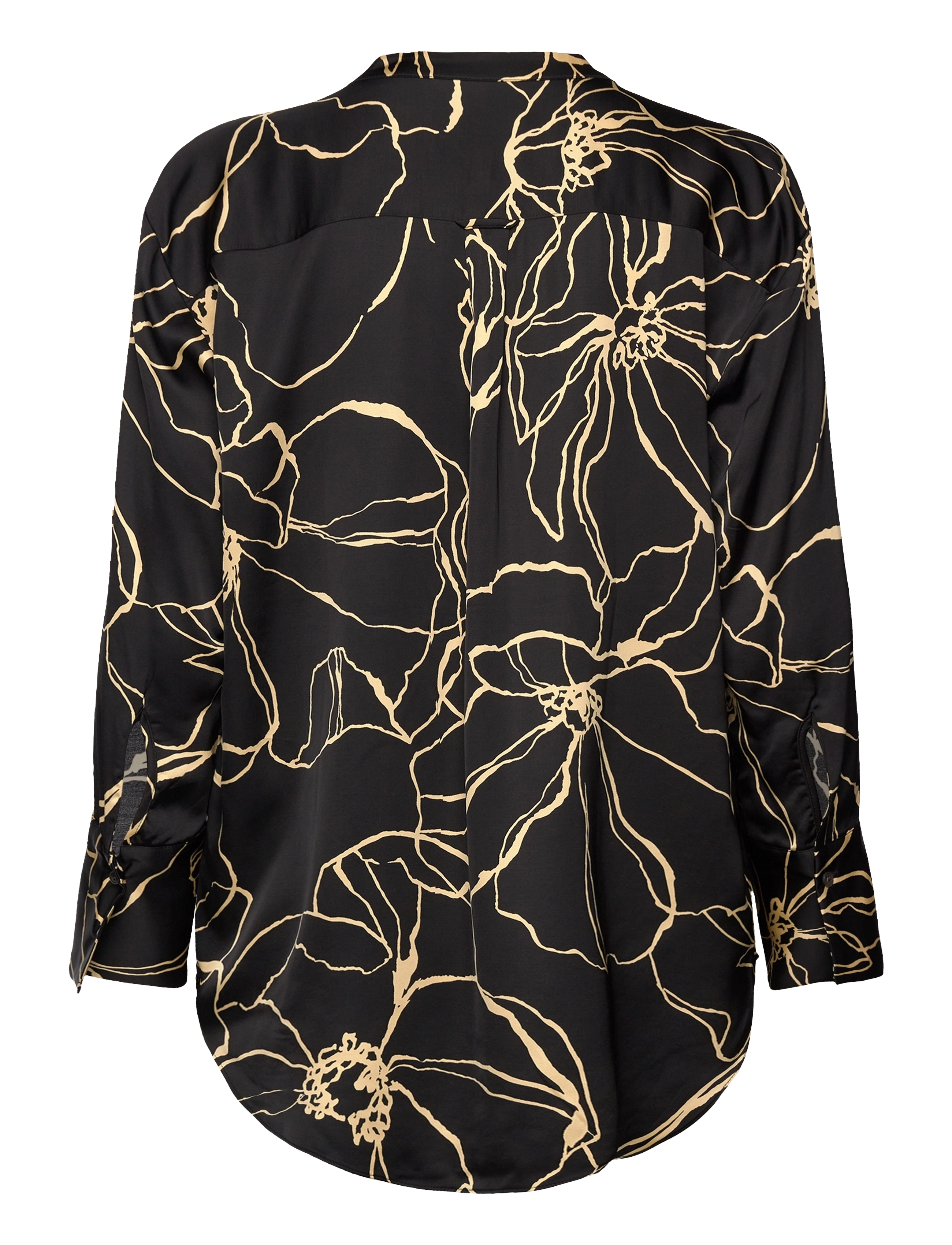 GANT - REL LINE DRAWING V-NECK BLOUSE - ebony black - 1