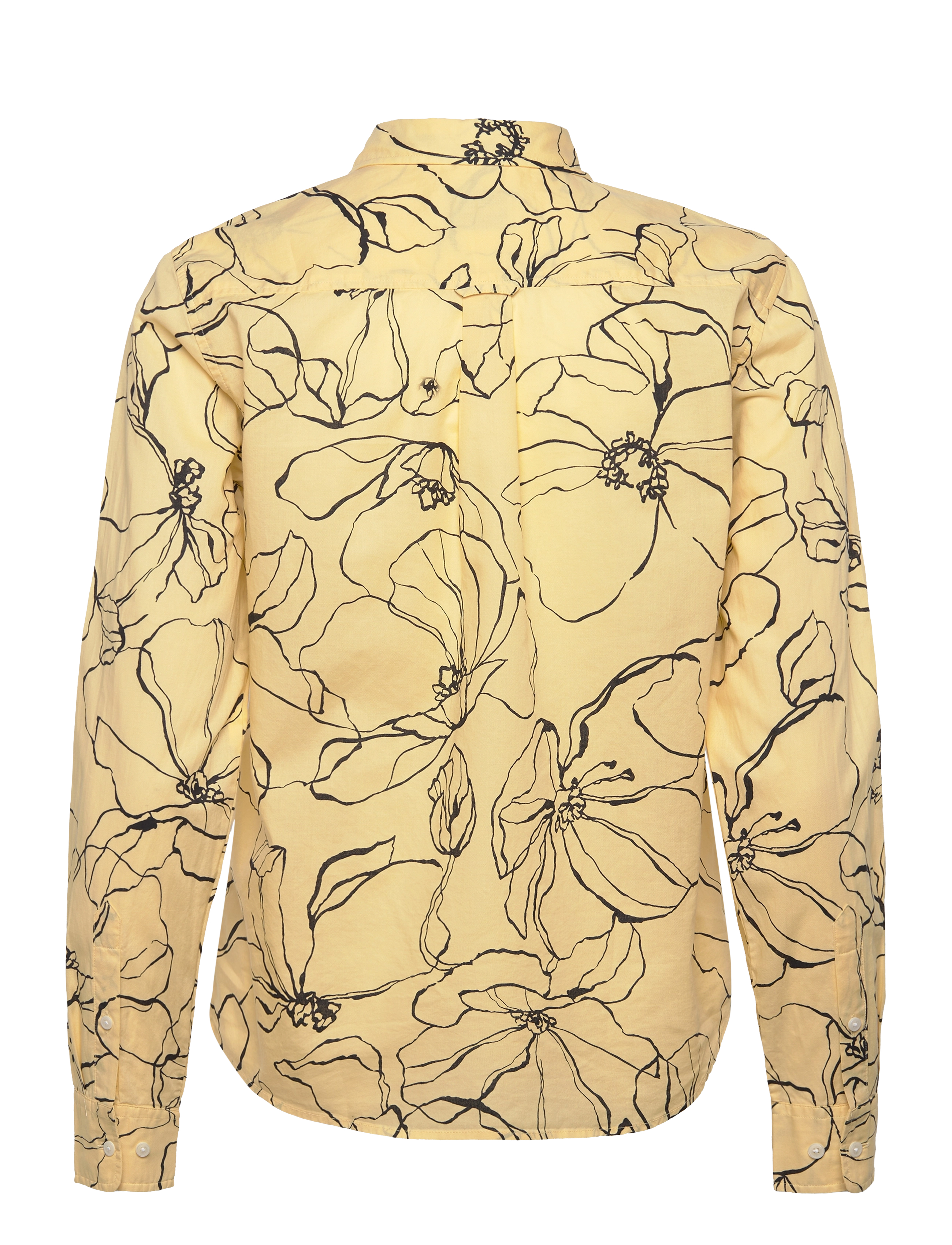 Gant - REG LINE DRAWING COT VOILE SHIRT - langærmede skjorter - dusty light yellow - 1