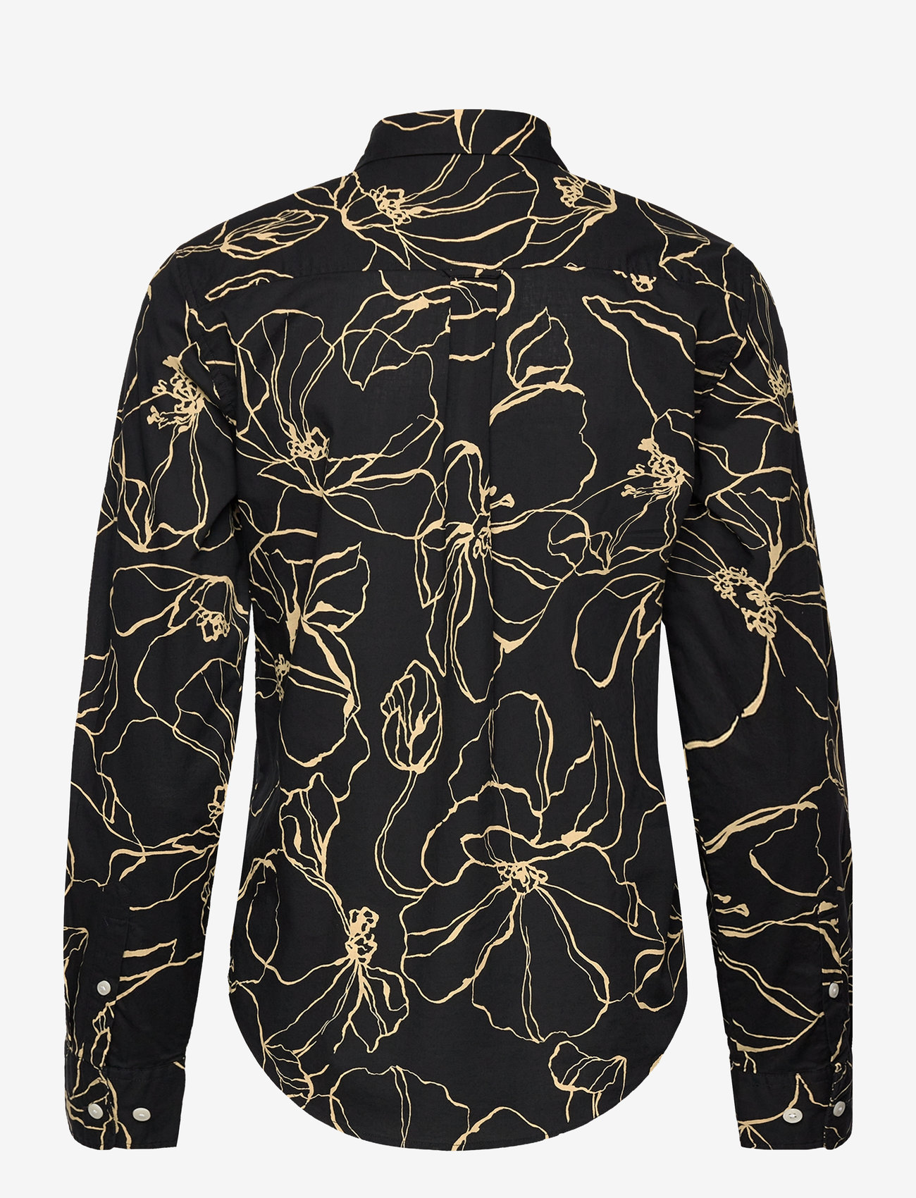 GANT - REG LINE DRAWING COT VOILE SHIRT - pikkade varrukatega särgid - ebony black - 1