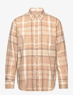 RELAXED CHECKED FLANNEL BD SHIRT, GANT