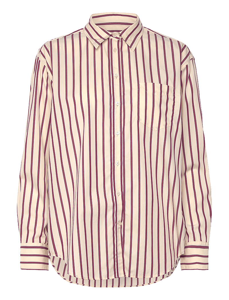 Gant - REL CLASSIC POPLIN STRIPED SHIRT - langærmede skjorter - beautyberry purple - 0