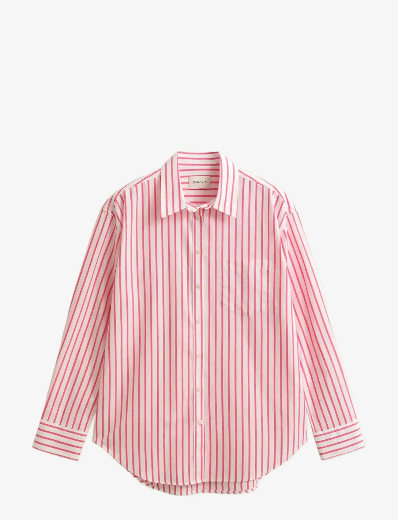 GANT - REL CLASSIC POPLIN STRIPED SHIRT - langärmlige hemden - bright fuschia - 1