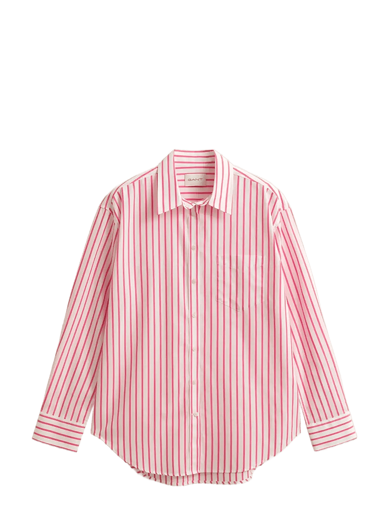 GANT - REL CLASSIC POPLIN STRIPED SHIRT - langärmlige hemden - bright fuschia - 1