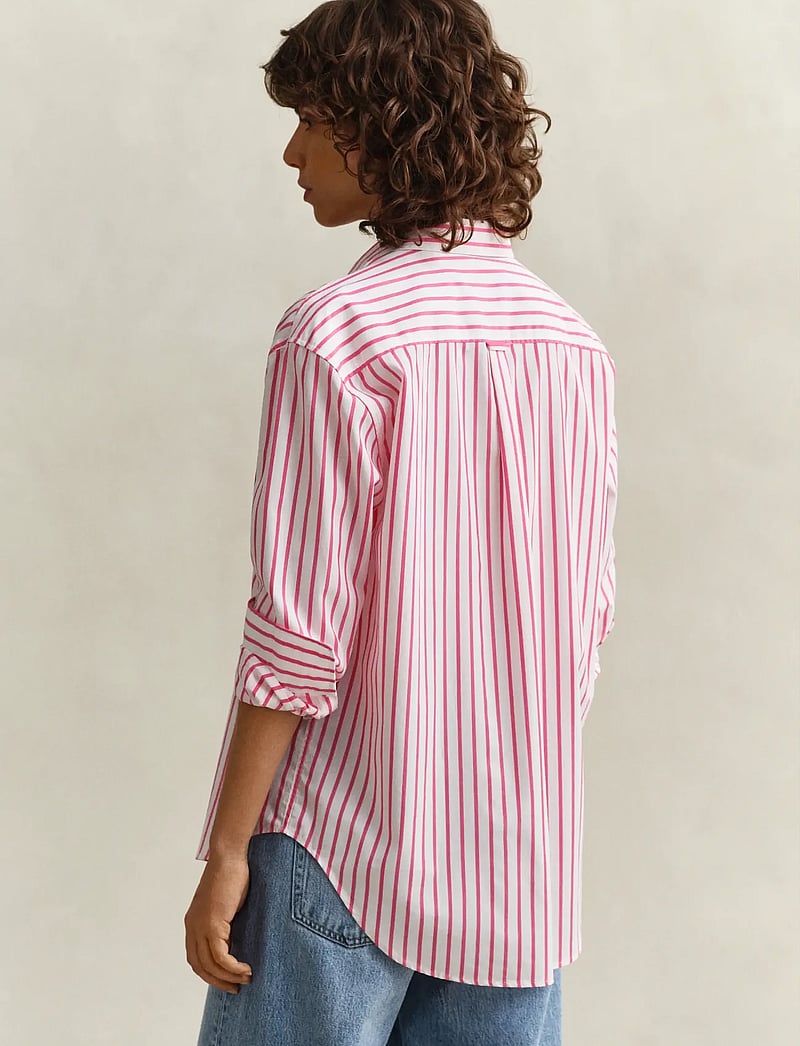 GANT - REL CLASSIC POPLIN STRIPED SHIRT - langärmlige hemden - bright fuschia - 2