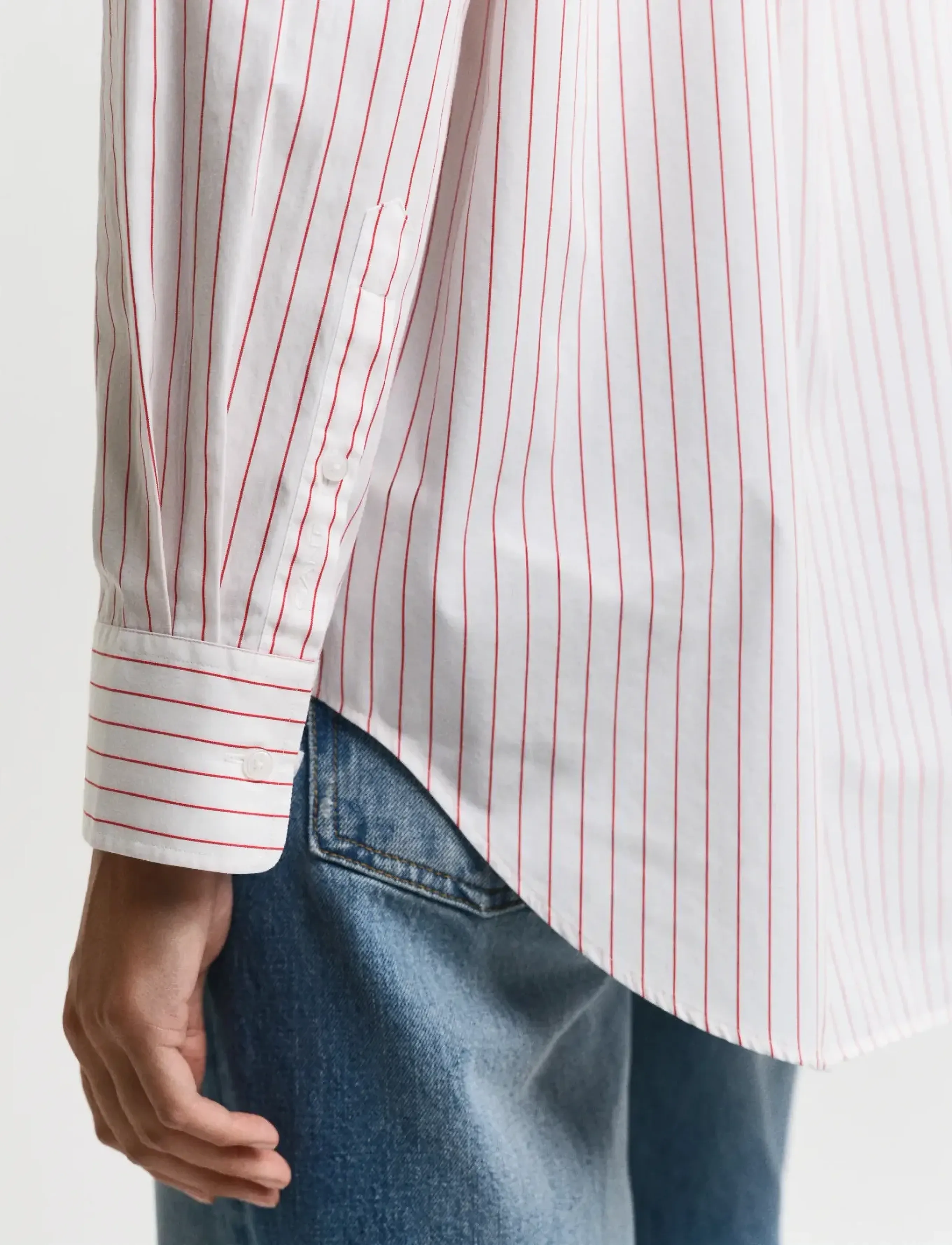 Gant - REL CLASSIC POPLIN STRIPED SHIRT - langærmede skjorter - bright red - 4
